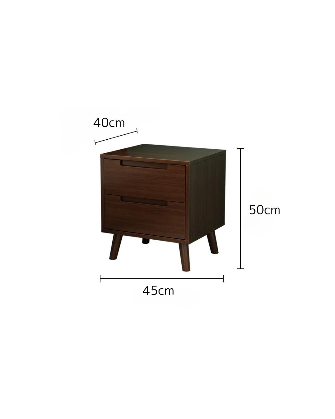 Nordic all-solid wood bedside table