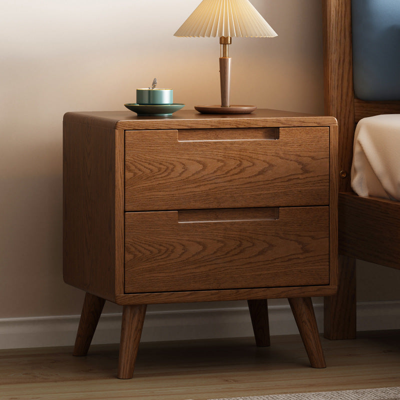 Nordic all-solid wood bedside table