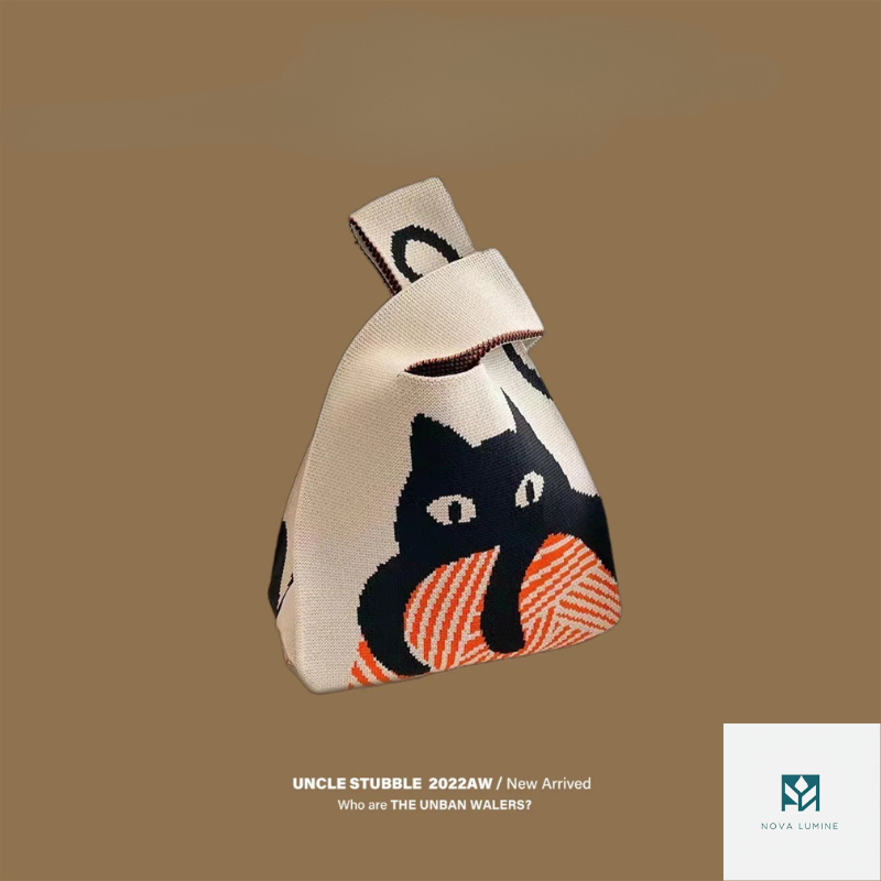 2024 ins Internet celebrity hot knitted bag, bucket bag, handbag, women's bag, handbag, woven bag, tote bag