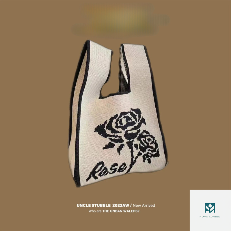 2024 ins Internet celebrity hot knitted bag, bucket bag, handbag, women's bag, handbag, woven bag, tote bag