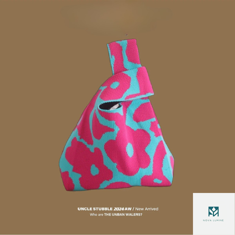 2024 ins Internet celebrity hot knitted bag, bucket bag, handbag, women's bag, handbag, woven bag, tote bag