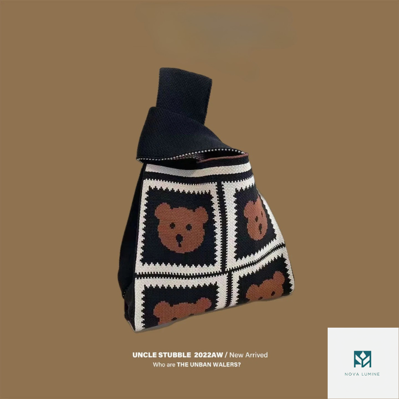 2024 ins Internet celebrity hot knitted bag, bucket bag, handbag, women's bag, handbag, woven bag, tote bag